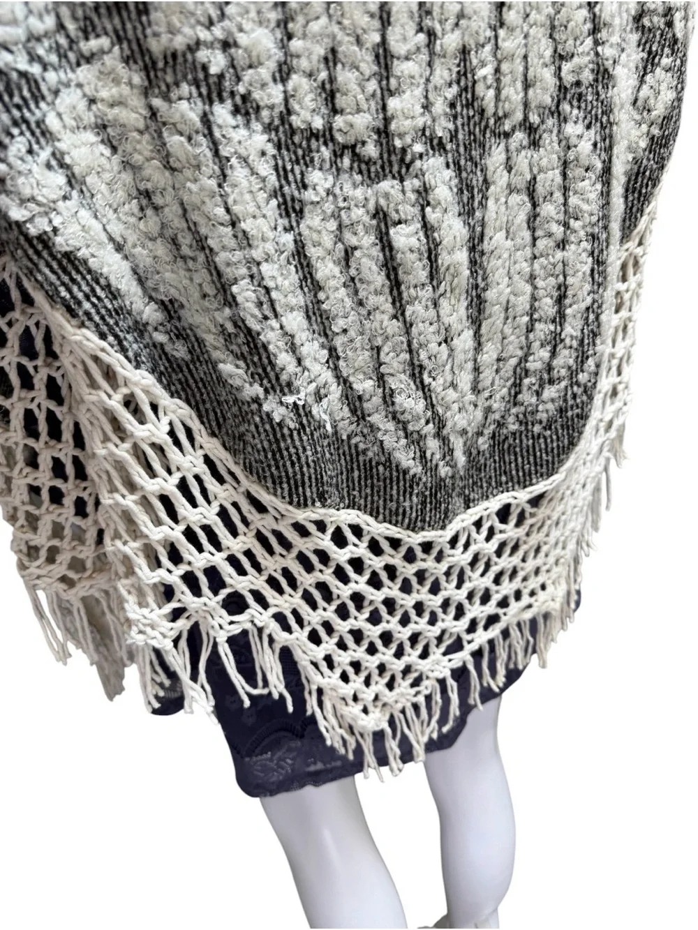Anthropologie Angel Of The North Fringed Wrap Shawl Poncho